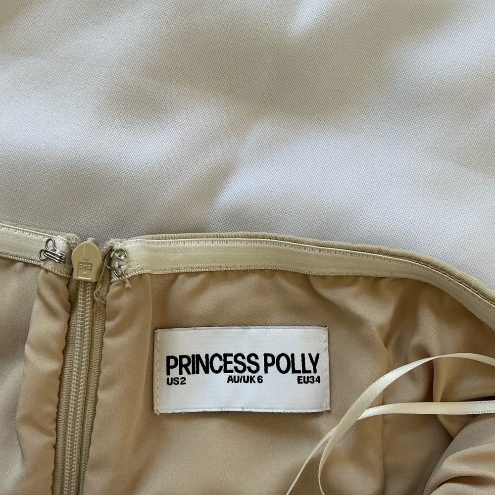 Princess Polly Beige Strapless Dress
